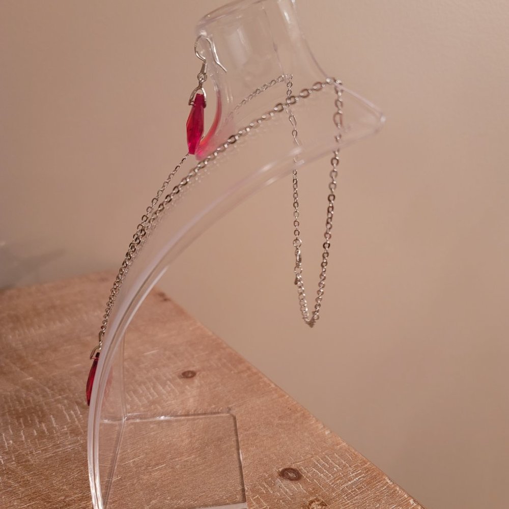 Cubic Zirconia Necklace and Earrings (Pierced) set - Picture 4 of 7